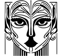 Azeeda 'Art Deco Woman Doodle' Reusable Stencil - Durable Decorative Template for Painting and Spraying on Walls, Tiles, Wood, Fabric & Craft Projects - XL (A3) (WS00080073)