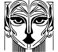 Azeeda 'Art Deco Woman Doodle' Reusable Stencil - Durable Decorative Template for Painting and Spraying on Walls, Tiles, Wood, Fabric & Craft Projects - L (A4) (WS00061407)