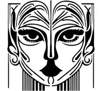Azeeda 'Art Deco Woman Doodle' Reusable Stencil - Durable Decorative Template for Painting and Spraying on Walls, Tiles, Wood, Fabric & Craft Projects - XXL (A2) (WS00080072)