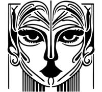 Azeeda 'Art Deco Woman Doodle' Reusable Stencil - Durable Decorative Template for Painting and Spraying on Walls, Tiles, Wood, Fabric & Craft Projects - M (A5) (WS00061408)