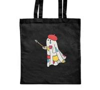 Azeeda 'Artie The Painter Ghost' Classic Black Tote Shopper Bag (ZB00027709)