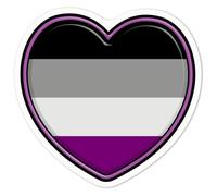 Azeeda 'Asexual Pride Heart' White Premium Vinyl Decal Sticker - Waterproof, Durable & Easy to Apply - Ideal for Car Bumpers, Windows, Bins and More - Medium (100mm) (DW00055322)