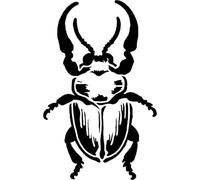 Azeeda 'Asian Rhinoceros Beetle' Reusable Stencil - Durable Decorative Template for Painting and Spraying on Walls, Tiles, Wood, Fabric & Craft Projects - XXL (A2) (WS00074668)
