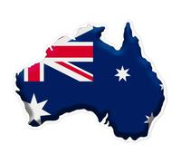 Azeeda 'Australia Country' White Premium Vinyl Decal Sticker - Waterproof, Durable & Easy to Apply - for Car Bumpers, Windows, Bins & More - Large (210mm) (DW00083238)
