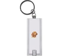 Azeeda 'Australian Labradoodle Portrait' LED Torch Keyring - Compact Pocket Flashlight with Keychain - Handy Mini Light for Bags and Keys (KT00043483)