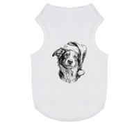 Azeeda 'Australian Shepherd Wearing Santa Hat' Pet Dog/Cat T-Shirt, XS (PT00172664)