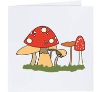 Azeeda 'Autumn Toadstools' Greeting Card - Square (GC00101537) | Blank Inside for Birthdays, Thank You Notes, Invitations and Gifts