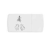 Azeeda 'Axolotl Under Mistletoe Line Art' Pill Box with Tablet Splitter (PI00043386)