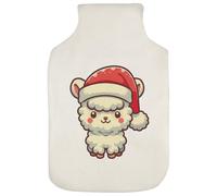 Azeeda 'Baby Alpaca Wearing Santa Hat' Hot Water Bottle Cover (HW00045345)