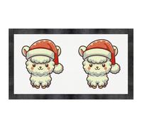 Azeeda 'Baby Alpaca Wearing Santa Hat' Pet Feeding Mat (PM00033710)