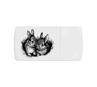 Azeeda 'Baby Bunnies in Nest' Pill Box with Tablet Splitter (PI00042343)