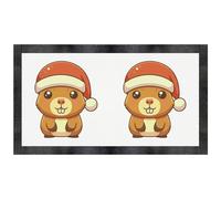 Azeeda 'Baby Capybara Wearing Santa Hat' Pet Feeding Mat (PM00033656)