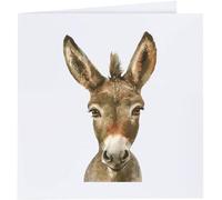 Azeeda 'Baby Donkey Portrait' Blank Greeting Card (GC00093223)