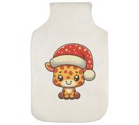 Azeeda 'Baby Giraffe Wearing Santa Hat' Hot Water Bottle Cover (HW00045339)