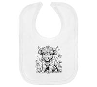 Azeeda 'Baby Highland Cow' Soft Cotton Baby Bib (BI00061839)
