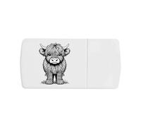 Azeeda 'Baby Highland Cow Wearing Boots' Pill Box with Tablet Splitter (PI00039497)