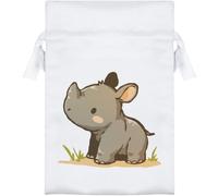 Azeeda 'Baby Rhino' Satin Gift Bag - 15cm (SB00164204)
