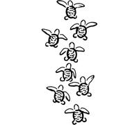 Azeeda 'Baby Sea Turtles' Reusable Stencil - Durable Decorative Template for Painting and Spraying on Walls, Tiles, Wood, Fabric & Craft Projects - M (A5) (WS00036436)