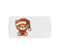 Azeeda 'Baby Teddy Wearing Santa Hat' Pill Box with Tablet Splitter (PI00038837)