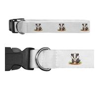 Azeeda 'Badger Fossil Hunting' Dog Collar - White, L (PR00088340)