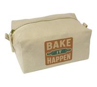 Azeeda 'Bake It Happen' Canvas Wash Bag/Makeup Case (CS00045870)