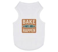 Azeeda 'Bake It Happen' Pet Dog/Cat T-Shirt, M (PT00160246)