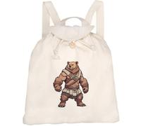 Azeeda 'Barbarian Bear' Canvas Rucksack/Backpack (RK00047682) | Drawstring Day Bag for School, Travel, Books and Outdoor Use