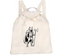 Azeeda 'Barbarian Wolf' Canvas Rucksack/Backpack (RK00047683) | Drawstring Day Bag for School, Travel, Books and Outdoor Use