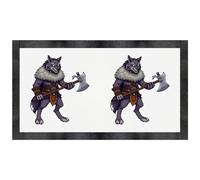 Azeeda 'Barbarian Wolf' Pet Feeding Mat (PM00038248)