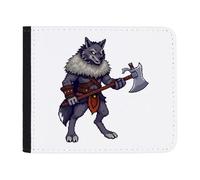 Azeeda 'Barbarian Wolf' Slim Wallet/Cardholder (WL00038222) | Folding Card Holder with Cash Sleeve for Travel and Gifts