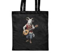 Azeeda 'Bard Goat' Classic Black Tote Shopper Bag (ZB00034942)