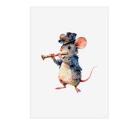 Azeeda 'Bard Mouse' Wall Art Poster Print - Unframed Artwork for Home Decor - A4 Portrait (PP00372519)
