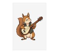 Azeeda 'Bard Squirrel' Wall Art Poster Print - Unframed Artwork for Home Decor - A1 Portrait (PP00372527)