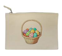 Azeeda 'Basket of Easter Eggs' Canvas Clutch Bag/Accessory Case (CL00051265)