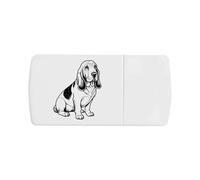 Azeeda 'Basset Hound Dog' Pill Box with Tablet Splitter (PI00041009)