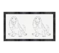 Azeeda 'Basset Hound Dog Sitting' Pet Feeding Mat (PM00030661)