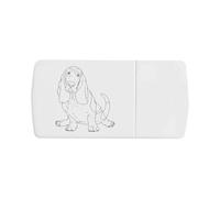 Azeeda 'Basset Hound Dog Sitting' Pill Box with Tablet Splitter (PI00035767)