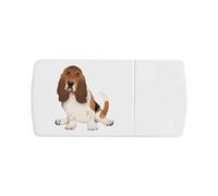 Azeeda 'Basset Hound Dog Sitting' Pill Box with Tablet Splitter (PI00035768)