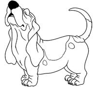 Azeeda 'Basset Hound Howl' Unmounted Rubber Stamp - A8 (RS00060512) | Craft Stamp for Scrapbooking, Card Making, Journals and Projects