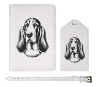 Azeeda 'Basset Hound' Passport Cover & Luggage Tag Travel Set (PA00030251)