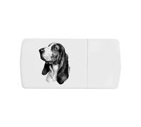 Azeeda 'Bassett Hound Portrait' Pill Box with Tablet Splitter (PI00039555)