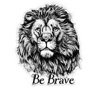 Azeeda 'Be Brave with Lion' Clear Premium Vinyl Decal Stickers - Waterproof, Durable & Easy to Apply - for Car Bumpers, Windows, Bins & More - XXL (720mm) (DC00158752)