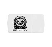 Azeeda 'Be Lucky Sloth' Pill Box with Tablet Splitter (PI00045390)