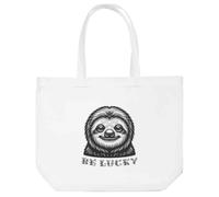 Azeeda 'Be Lucky Sloth' Shopping Tote Bag - White (BG00093570)