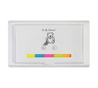 Azeeda 'Be My Valentine Teddy' Sticky Note Ruler Pad (ST00044147)