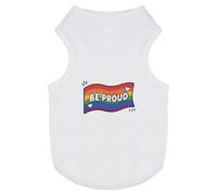 Azeeda 'Be Proud Pride Flag' Pet Dog/Cat T-Shirt, M (PT00194610)