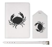Azeeda 'Beach Crab Silhouette' Passport Cover & Luggage Tag Travel Set (PA00042819)