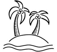 Azeeda 'Beach Palm Trees' Reusable Stencil - Durable Decorative Template for Painting and Spraying on Walls, Tiles, Wood, Fabric & Craft Projects - S (A6) (WS00065234)