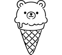 Azeeda 'Bear Ice Cream' Reusable Stencil - Durable Decorative Template for Painting and Spraying on Walls, Tiles, Wood, Fabric & Craft Projects - M (A5) (WS00061608)