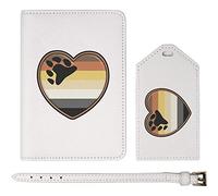 Azeeda 'Bear Pride Flag Heart' Passport Cover & Luggage Tag Travel Set (PA00021592)